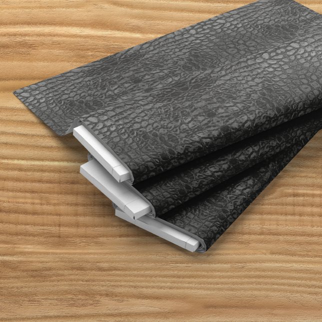 Alligator Black Faux Leather Fabric (Creator Uploaded)
