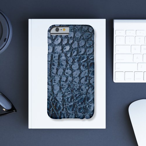 Alligator Blue Faux Leather Barely There iPhone 6 Case