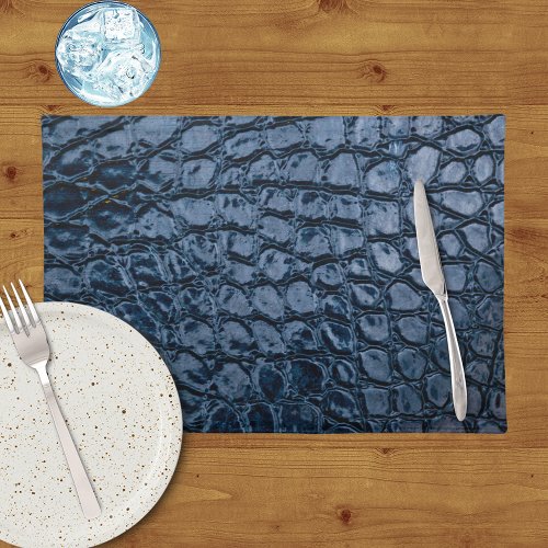 Alligator Blue Faux Leather Cloth Placemat