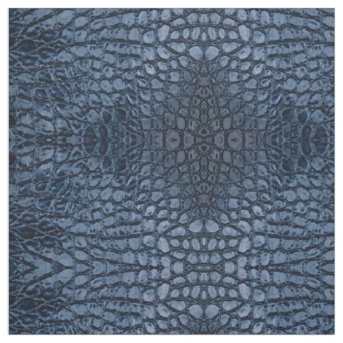 Alligator Blue Faux Leather Fabric