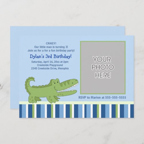 Alligator Boys Birthday Inviation Invitation