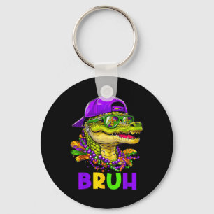 Alligator Bruh Mardi Gras Costume Carnival Teens B Keychain