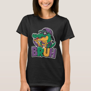 Alligator Bruh Mardi Gras Costume Carnival Teens T-Shirt