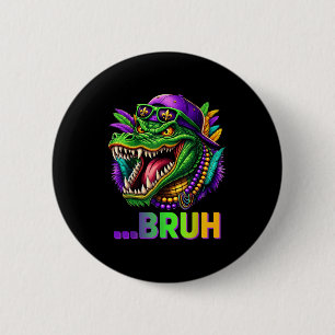 Alligator Bruh Mardi Gras Costume Men Women Kids  Button