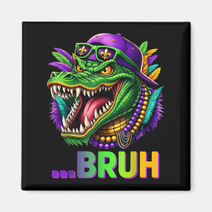 Alligator Bruh Mardi Gras Costume Men Women Kids _ Magnet
