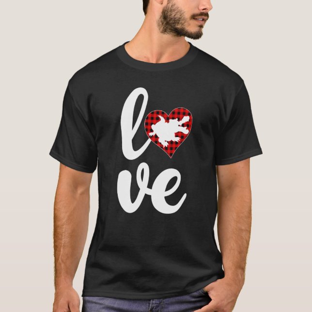 Alligator Buffalo Plaid Love Alligator Valentine S T-Shirt (Front)