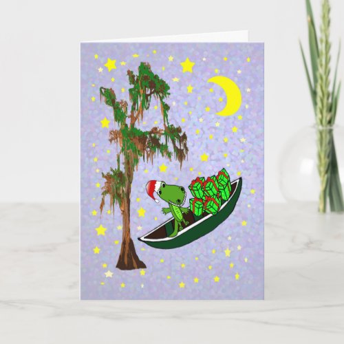 Alligator Cajun Bayou Christmas Holiday Card