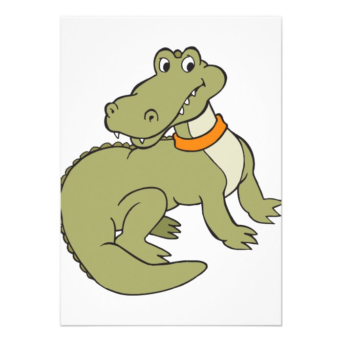 Alligator cartoon personalized invitation