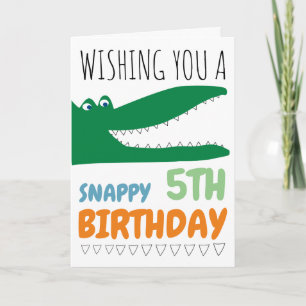 Alligator Chomp, Chevron Birthday Greeting Card