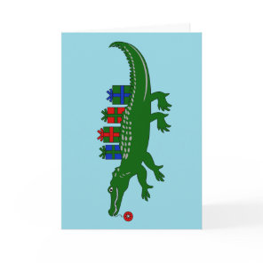 Alligator Christmas Card