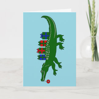 Alligator Christmas Card