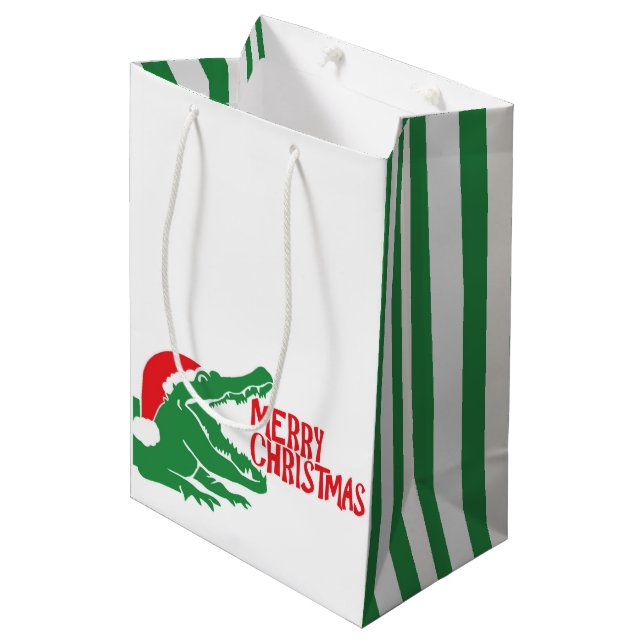 Alligator christmas gift bag (Front Angled)