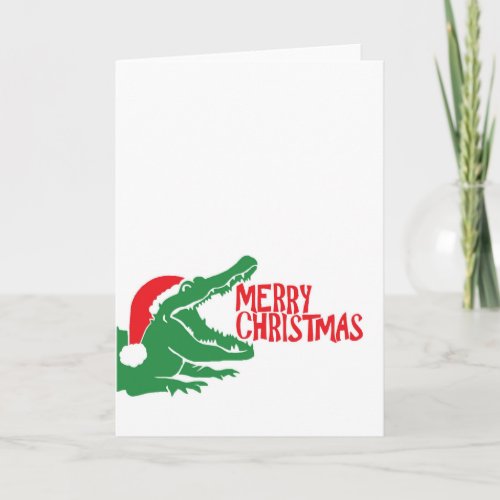 Alligator christmas greeting card