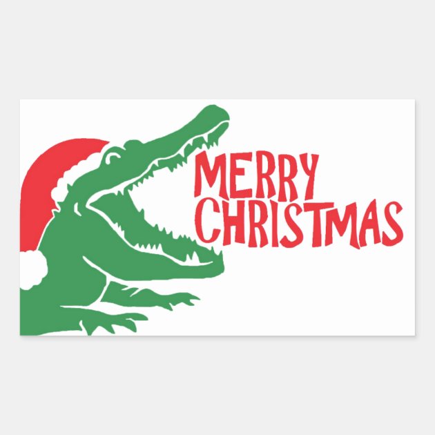 Alligator Christmas Sticker