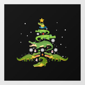 Alligator Christmas Tree Cute Xmas Lover Lights Floor Decals