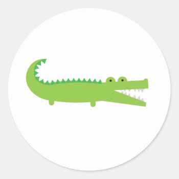 Alligator Classic Round Sticker by imaginarystory at Zazzle