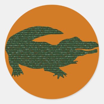 Alligator Classic Round Sticker by stellerangel at Zazzle