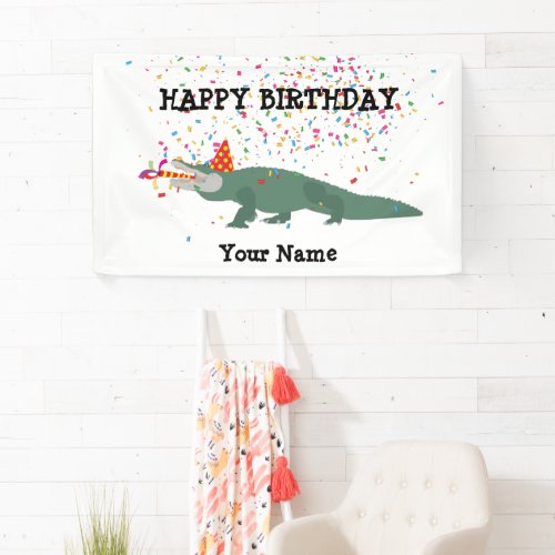 Alligator Crocodile _ Animals Birthday Party Banner