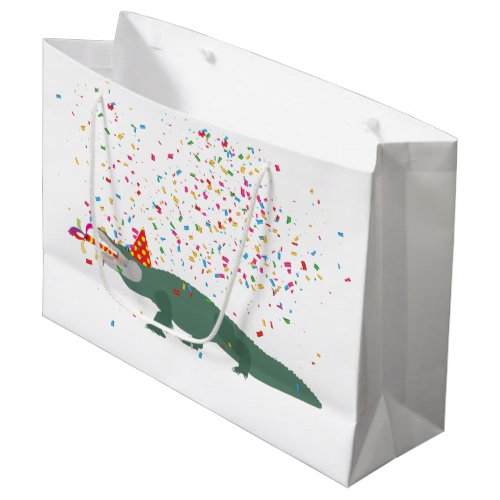 Alligator Crocodile _ Animals Having a Party  Large Gift Bag