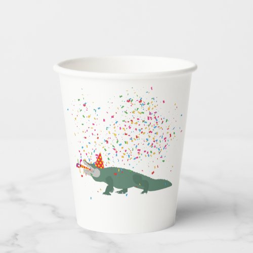 Alligator Crocodile _ Animals Having a Party  Paper Cups