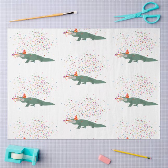 Alligator Crocodile - Animals Having a Party   Tissue Paper (Craft)