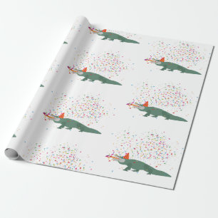 Alligator Crocodile - Animals Having a Party Wrapping Paper