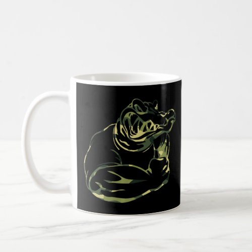 Alligator Crocodile Camo Muscles Strong Reptile Mo Coffee Mug