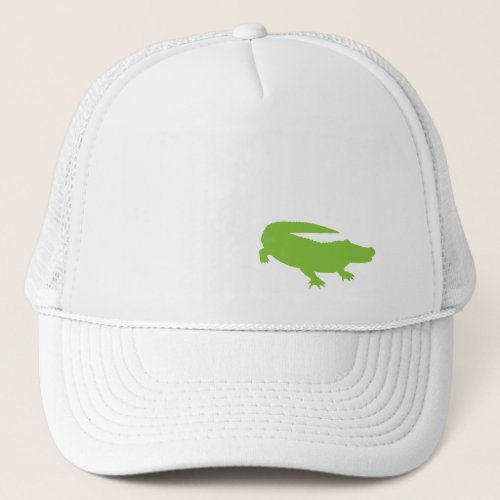 Alligator Crocodile Green Preppy Fun Adult Trucker Hat