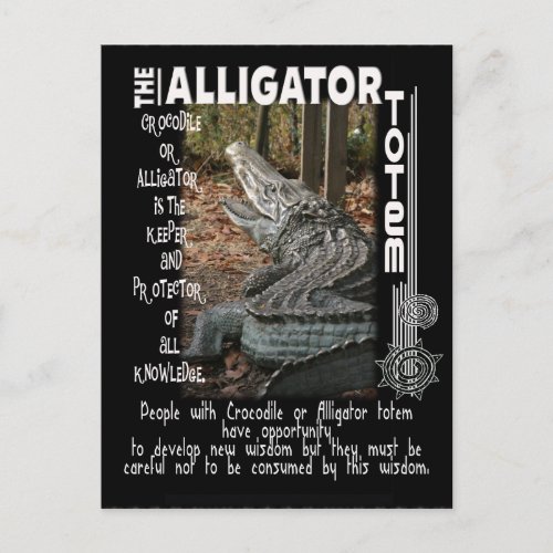 ALLIGATOR  CROCODILE TOTEM POSTCARD