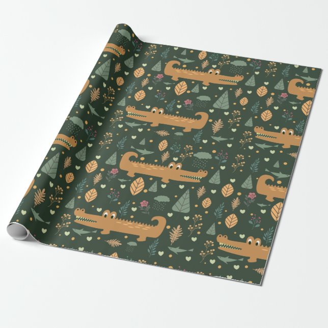 Alligator/Crocodile Wrapping Paper (Unrolled)