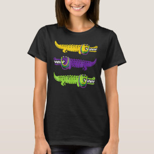 Alligator Crocodiles Louisiana Mardi Gras Party Bo T-Shirt