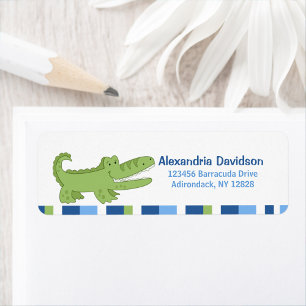 Alligator Custom Address Labels - Green/Blue