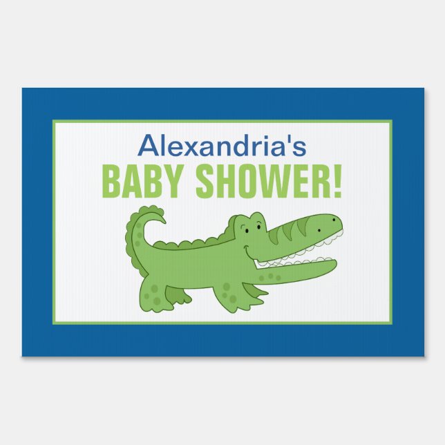 Alligator Custom Baby Shower Yard Sign (Front)