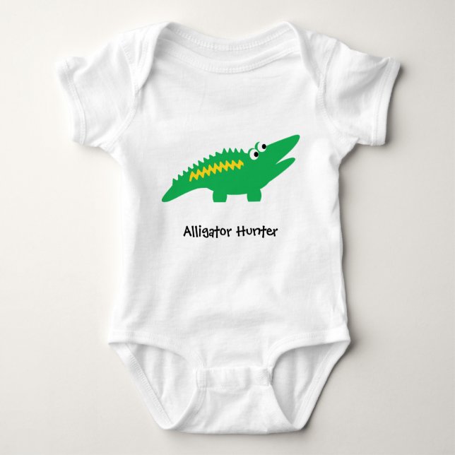Alligator Customizable Text Baby Bodysuit (Front)