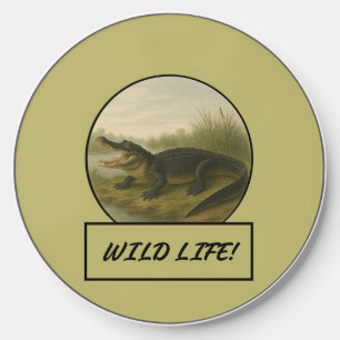 Alligator Dark Khaki Wireless Charger
