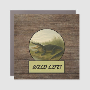 Alligator Dark Wood Car/Truck Magnet
