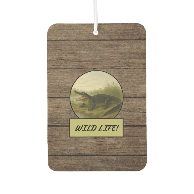 Alligator Dark Wood Grain Auto/Truck Air Freshener (Front)