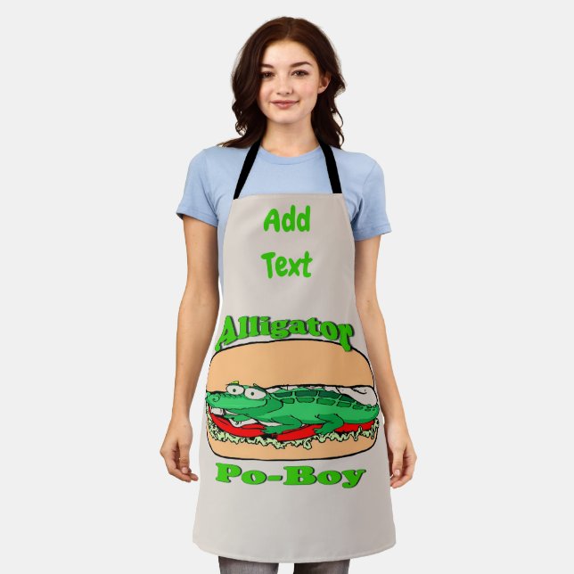 Alligator Design edit & add text, Apron (Worn)