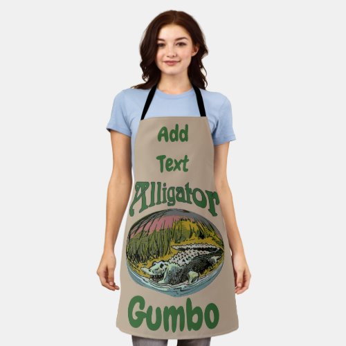 Alligator Design edit  add text Apron