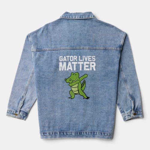 Alligator Designs For Men Women Reptile Gator  Denim Jacket
