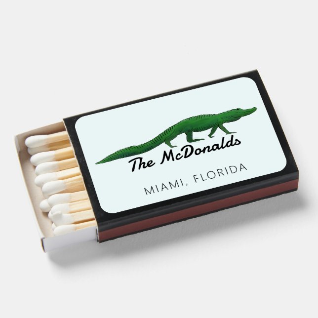 Alligator Drawing Wedding  Matchboxes (Front Open)