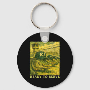 Alligator Everglades Florida Ice Parody Funny Retr Keychain