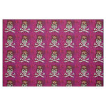 Alligator eyed gothic skull &amp; crossbones fabric
