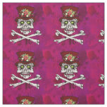 Alligator eyed gothic skull &amp; crossbones fabric