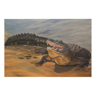 Alligator. Face to Face Wood Wall Art