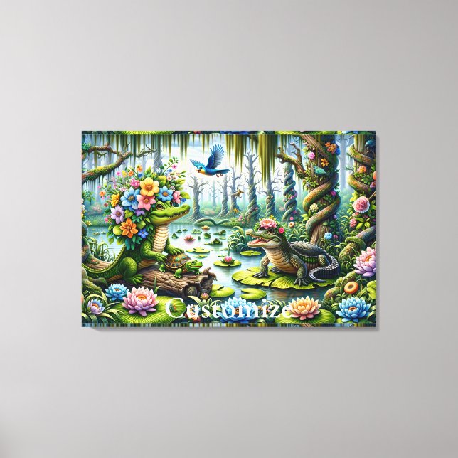 Alligator Fantasy Swamp Thunder_Cove Canvas Print (Front)