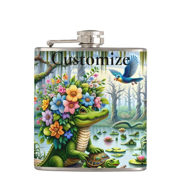 Alligator Fantasy Swamp Thunder_Cove Flask (Front)