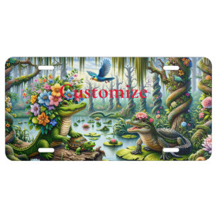 Alligator Fantasy Swamp Thunder_Cove License Plate