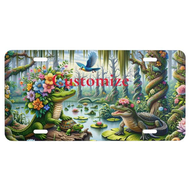 Alligator Fantasy Swamp Thunder_Cove License Plate (Front)