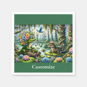 Alligator Fantasy Swamp Thunder_Cove Napkins